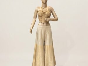 Exquisite Gold Embroidered Corset and Palazzo Set