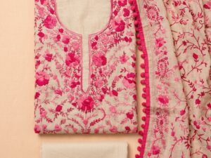 Premium Hand-Embroidered Unstitched Ethnic Suit Set